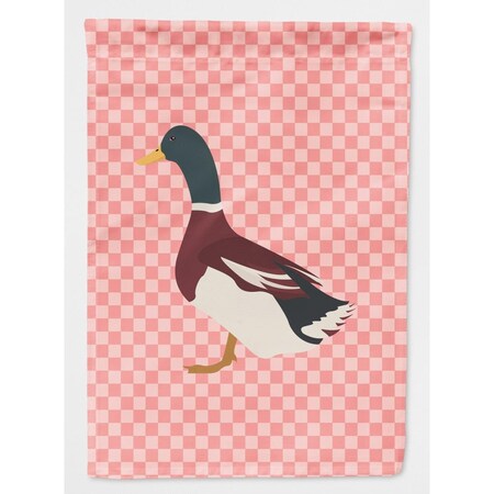 Carolines Treasures Rouen Duck Pink Check Canvas House Flag BB7856CHF
